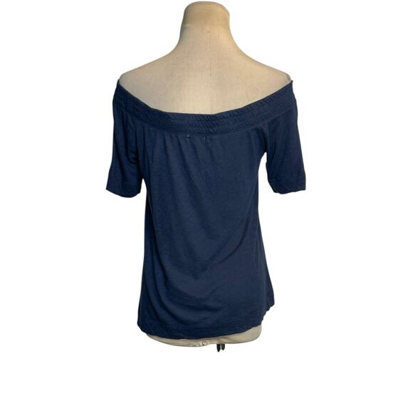 Splendid blue short sleeves off shoulders top size small - Picture 14 of 15